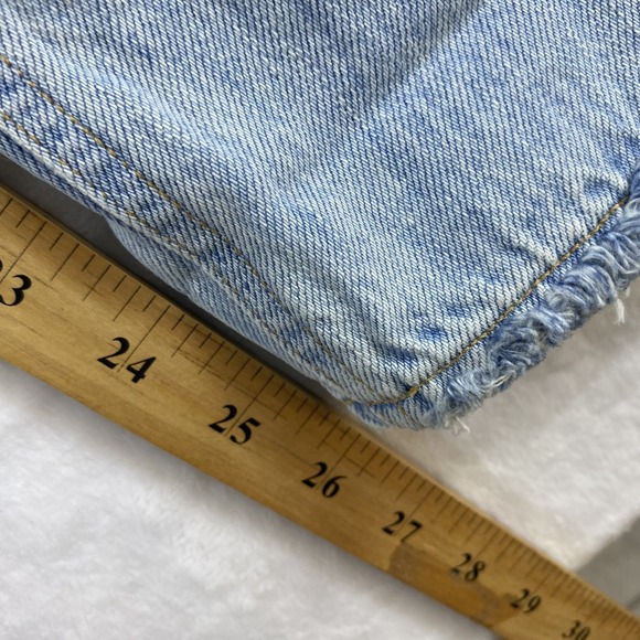 Agolde Jeans Sz 26 "Shatter" Wash Distressed Riley High Rise Straight USA Made - Picture 14 of 16